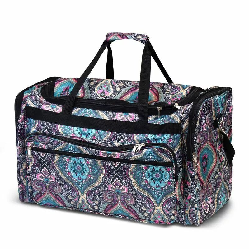 Blue Bohemian Rhapsody Paisley Duffel Bag – Large Travel, Dance & Gym Carry - On - Style For You