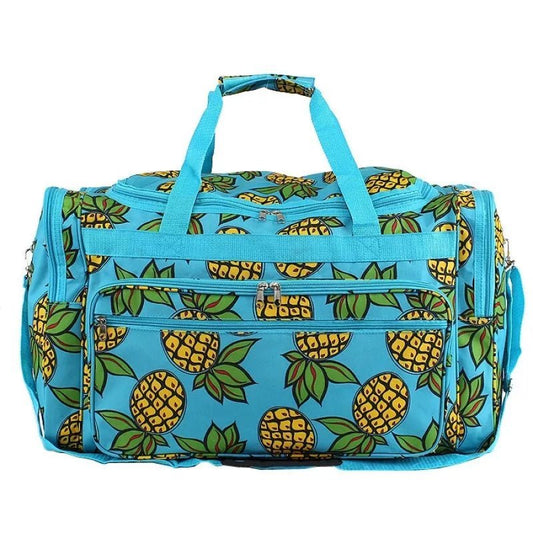 Blue Tropical Pineapple Large Duffel Bag – Tropical Travel, Gym & Weekend Carry - On - Style For You