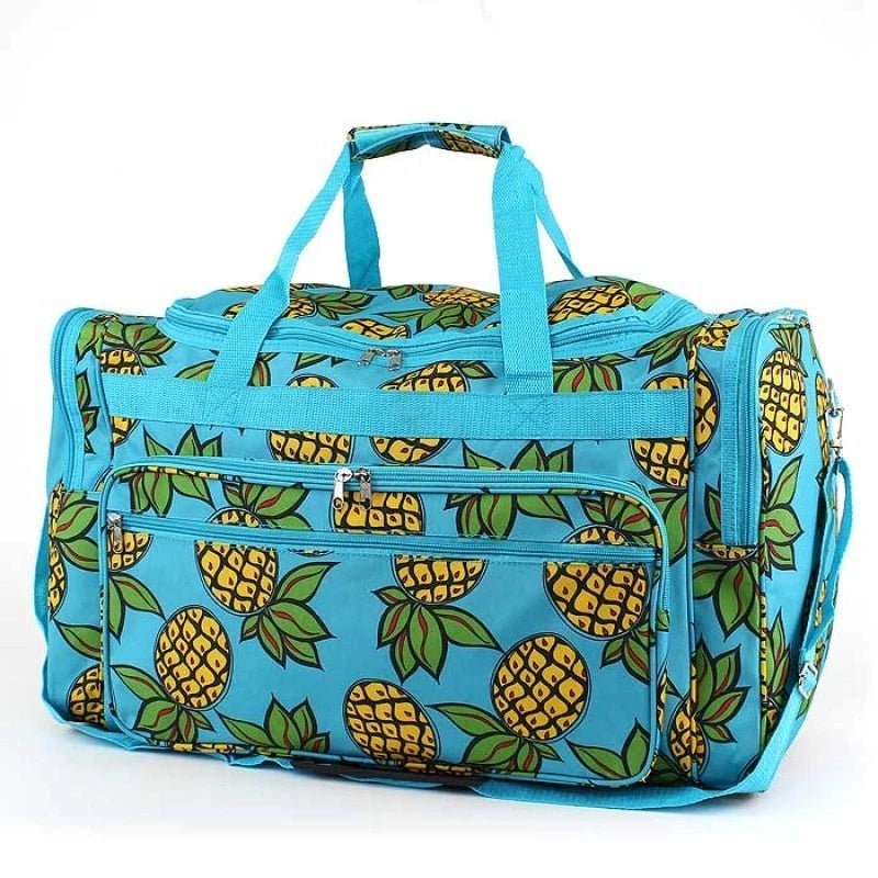 Blue Tropical Pineapple Large Duffel Bag – Tropical Travel, Gym & Weekend Carry - On - Style For You