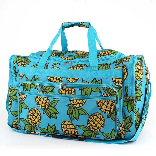 Blue Tropical Pineapple Large Duffel Bag – Tropical Travel, Gym & Weekend Carry - On - Style For You
