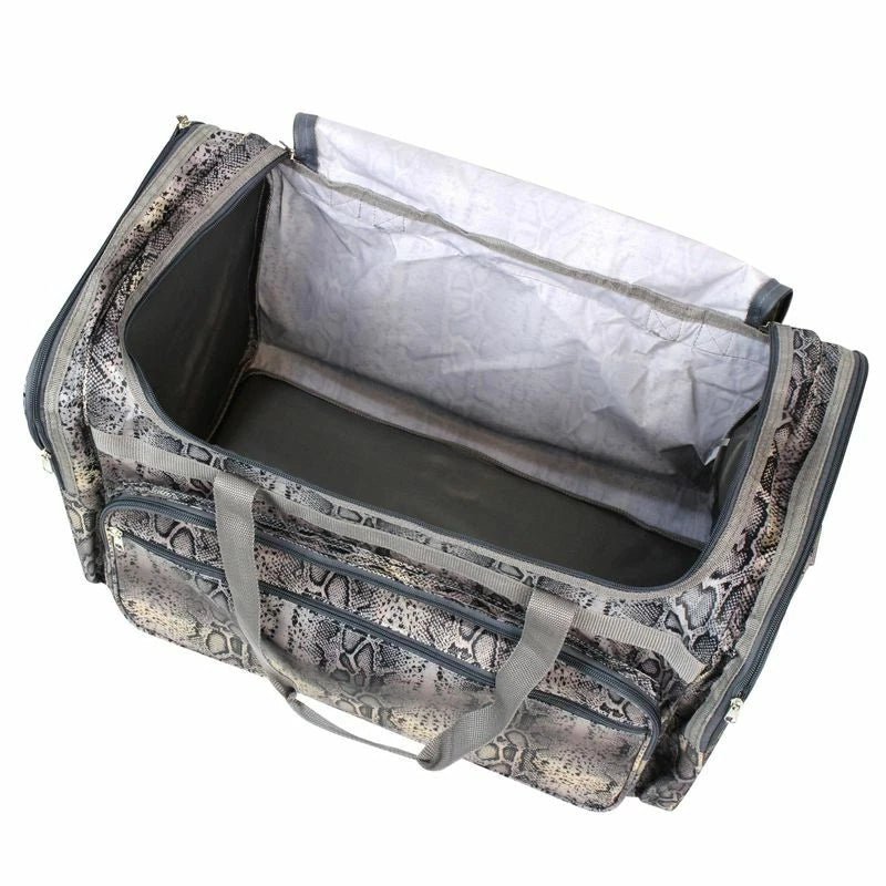 Gray Snake Skin Large Duffel Bag – Python Print Carry - On for Gym, Travel & Weekend Use - Style For You