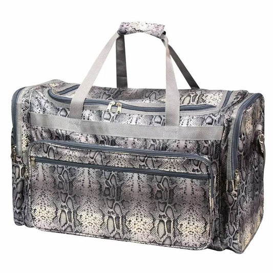 Gray Snake Skin Large Duffel Bag – Python Print Carry - On for Gym, Travel & Weekend Use - Style For You