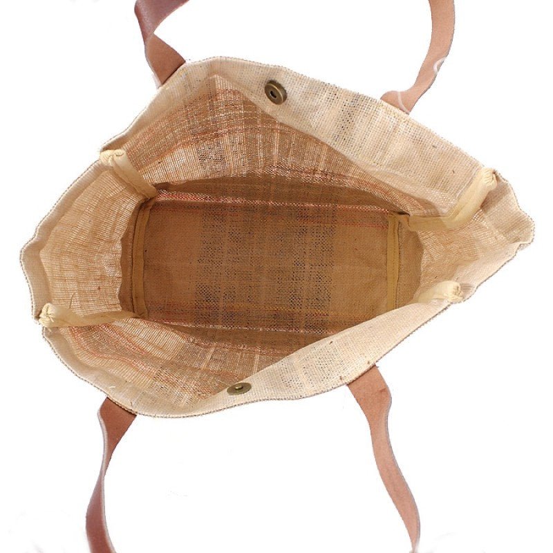 Large Tartan Plaid Jute Tote Bag Fall Winter Brown Flannel Shoulder Vintage Bag - Style For You