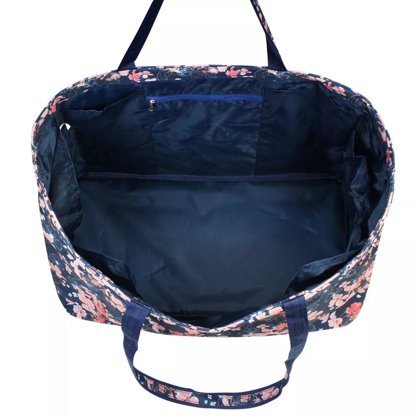 Navy Pink Cherry Blossom Large Ultimate Utility Tailgate Tote Bag XL All Purpose - Style For You