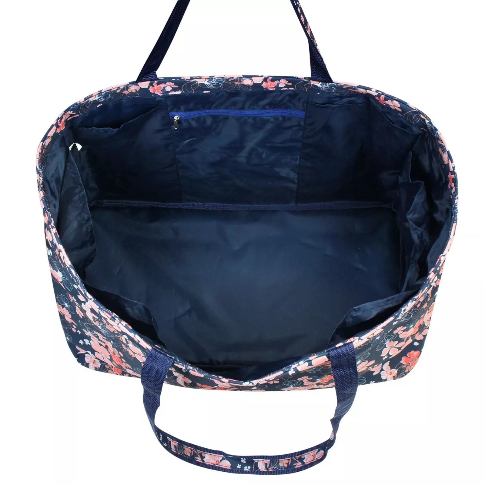 Navy Pink Cherry Blossom Large Ultimate Utility Tailgate Tote Bag XL All Purpose - Style For You