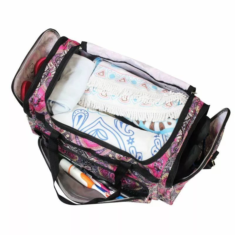 Purple Bohemian Rhapsody Paisley Large Duffel Bag – Travel, Dance & Gym Carry - On - Style For You