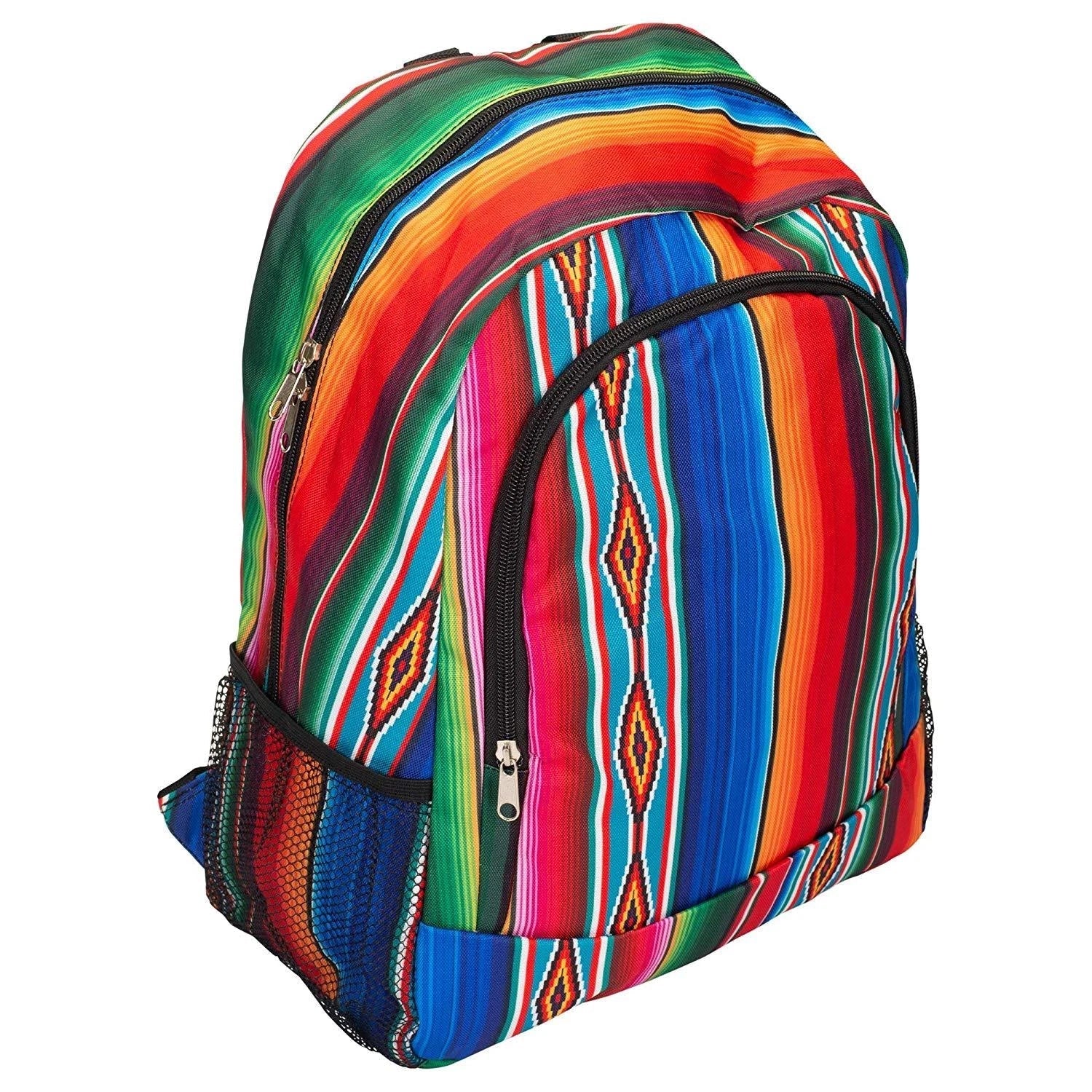 Southwest Serape Large Backpack School & Travel Adjustable Shoulder Strap Bag - Style For You